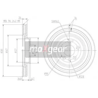 Jeu de 2 disques de frein avant MAXGEAR 19-1026