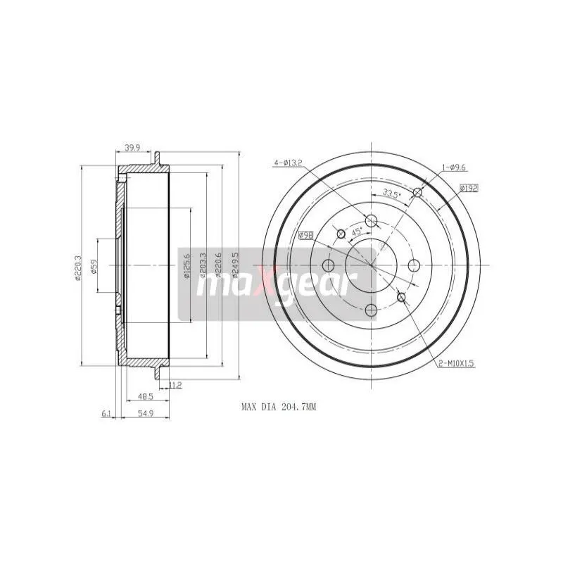 Tambour de frein MAXGEAR 19-1029