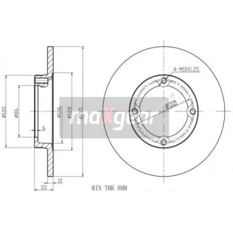 Jeu de 2 disques de frein avant MAXGEAR 19-1032