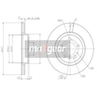 Jeu de 2 disques de frein avant MAXGEAR 19-1033