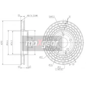 Jeu de 2 disques de frein avant MAXGEAR 19-1034