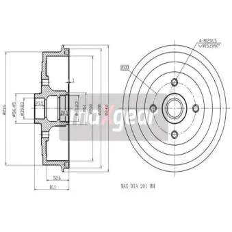 Tambour de frein MAXGEAR 19-1037