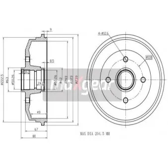 Tambour de frein MAXGEAR 19-1040
