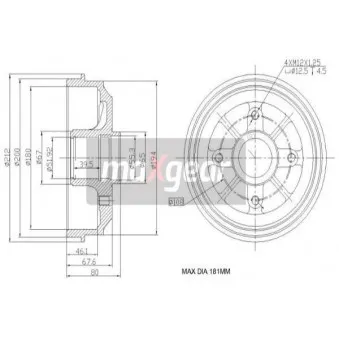 Tambour de frein MAXGEAR 19-1042