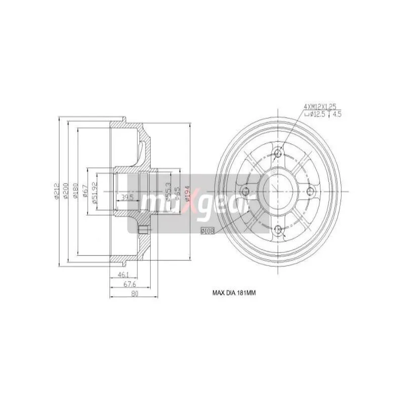 Tambour de frein MAXGEAR 19-1042