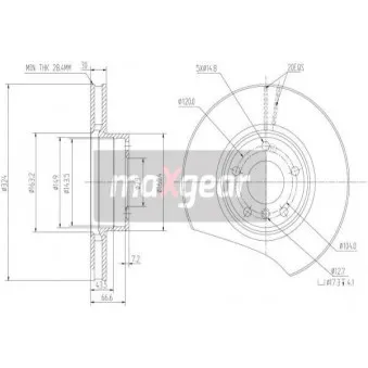 Jeu de 2 disques de frein avant MAXGEAR 19-1043
