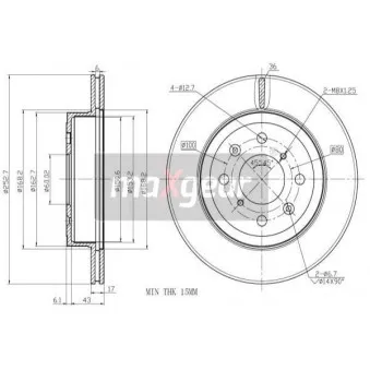 Jeu de 2 disques de frein avant MAXGEAR 19-1045