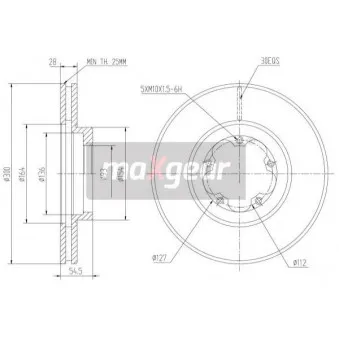 Jeu de 2 disques de frein avant MAXGEAR 19-1047