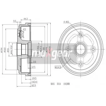 Tambour de frein MAXGEAR 19-1049
