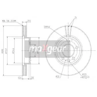 Jeu de 2 disques de frein avant MAXGEAR 19-1050