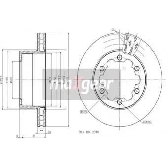 Jeu de 2 disques de frein arrière MAXGEAR 19-1051