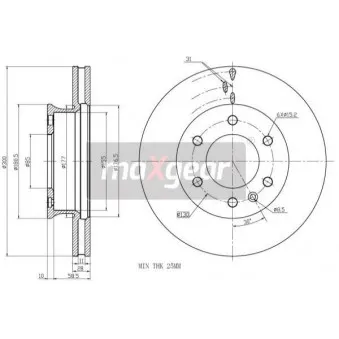 Jeu de 2 disques de frein avant MAXGEAR 19-1052