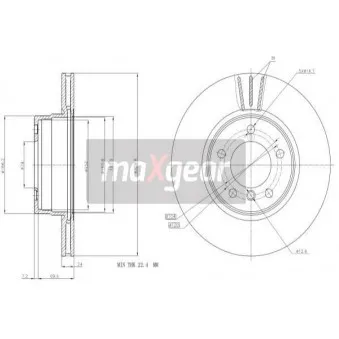 Jeu de 2 disques de frein avant MAXGEAR 19-1053
