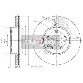 Jeu de 2 disques de frein avant MAXGEAR 19-1055