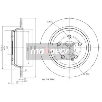 Jeu de 2 disques de frein arrière MAXGEAR 19-1056