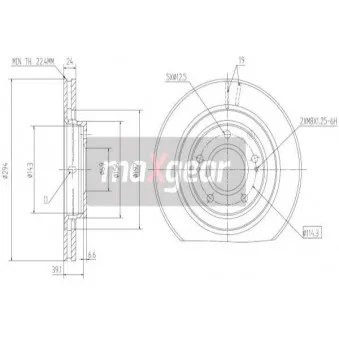 Jeu de 2 disques de frein avant MAXGEAR 19-1057