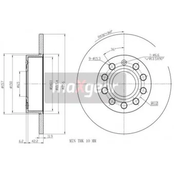 Jeu de 2 disques de frein arrière MAXGEAR 19-1058