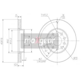 Jeu de 2 disques de frein avant MAXGEAR 19-1059