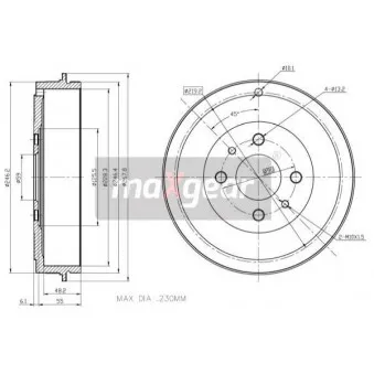 Tambour de frein MAXGEAR 19-1064