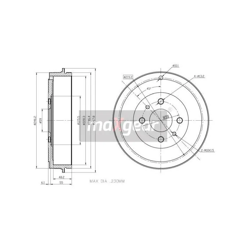 Tambour de frein MAXGEAR 19-1064