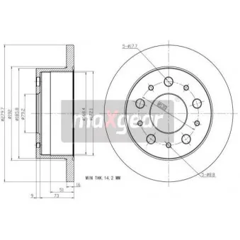 Jeu de 2 disques de frein arrière MAXGEAR 19-1066