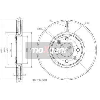 Jeu de 2 disques de frein avant MAXGEAR 19-1067