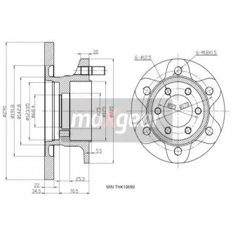 Jeu de 2 disques de frein avant MAXGEAR 19-1164