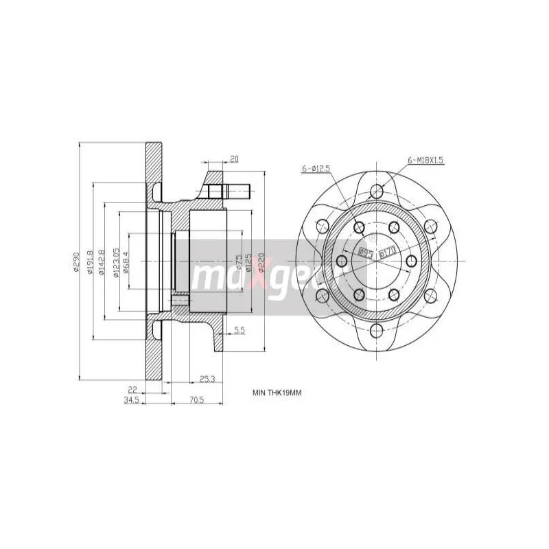 Jeu de 2 disques de frein avant MAXGEAR 19-1164