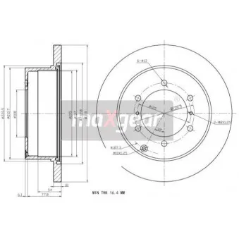 Jeu de 2 disques de frein arrière MAXGEAR 19-1174