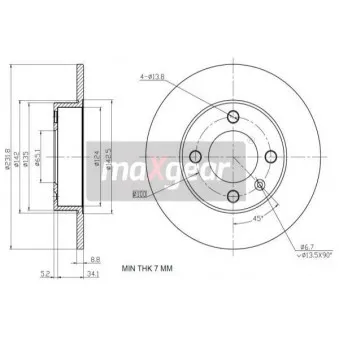 Jeu de 2 disques de frein arrière MAXGEAR 19-1185
