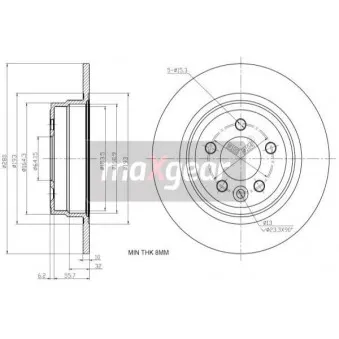 Jeu de 2 disques de frein arrière MAXGEAR 19-1190