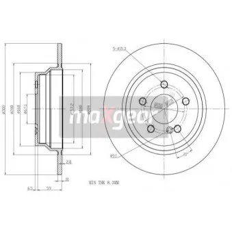 Jeu de 2 disques de frein arrière MAXGEAR 19-1198