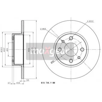 Jeu de 2 disques de frein arrière MAXGEAR 19-1199