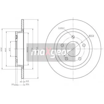 Jeu de 2 disques de frein arrière MAXGEAR 19-1206