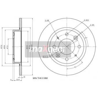 Jeu de 2 disques de frein arrière MAXGEAR 19-1209