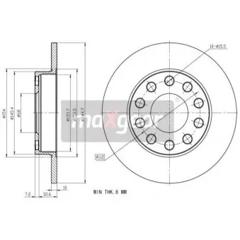Jeu de 2 disques de frein arrière MAXGEAR 19-1213