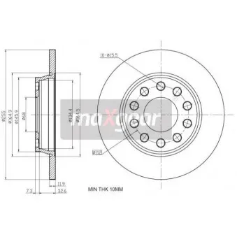 Jeu de 2 disques de frein arrière MAXGEAR 19-1219