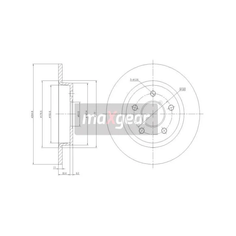 Jeu de 2 disques de frein arrière MAXGEAR 19-1226