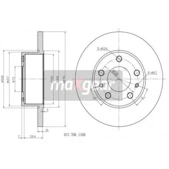 Jeu de 2 disques de frein arrière MAXGEAR 19-1230