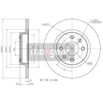 Jeu de 2 disques de frein avant MAXGEAR 19-1234MAX