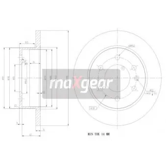 Jeu de 2 disques de frein arrière MAXGEAR 19-1235