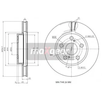 Jeu de 2 disques de frein avant MAXGEAR 19-1243