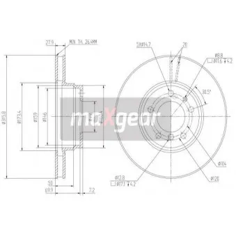 Jeu de 2 disques de frein avant MAXGEAR 19-1254