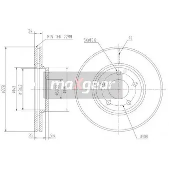 Jeu de 2 disques de frein avant MAXGEAR 19-1257