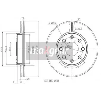 Jeu de 2 disques de frein avant MAXGEAR 19-1258