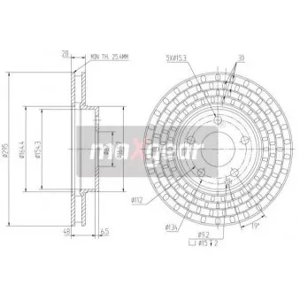 Jeu de 2 disques de frein avant MAXGEAR 19-1260