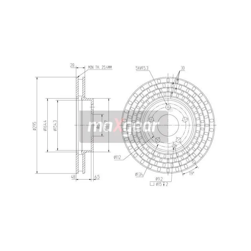 Jeu de 2 disques de frein avant MAXGEAR 19-1260