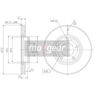 Jeu de 2 disques de frein avant MAXGEAR 19-1266