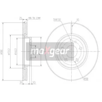 Jeu de 2 disques de frein avant MAXGEAR 19-1267