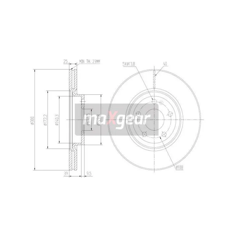 Jeu de 2 disques de frein avant MAXGEAR 19-1267